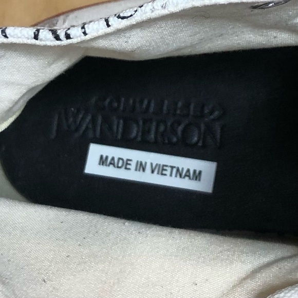 JW Anderson White Converse Edition Grid Logo Sneakers Unisex Size 12. - Picture 5 of 13